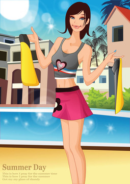Beach的女人