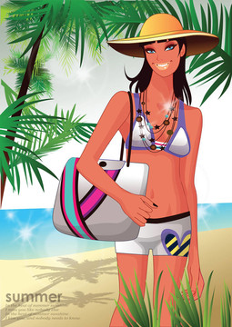 Beach的女人