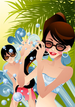 女人在夏天