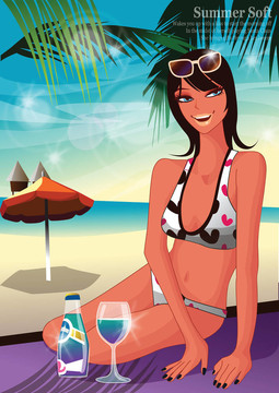 Beach的女人