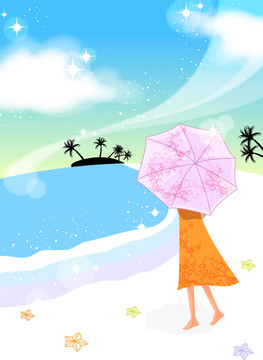 女人在夏天