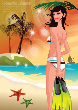 Beach的女人