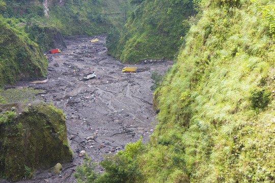 火山砂采礦；日惹；印度尼西亞