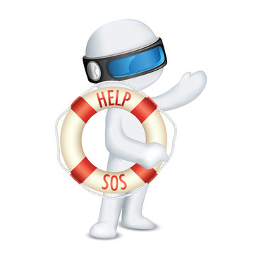 三維人抱著Lifebuoy