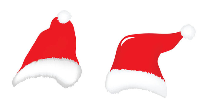Santa帽子插畫。