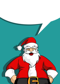 空白社交泡泡Santa賀卡