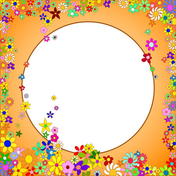 Colorful Flowers橙框
