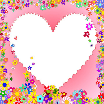 Colorful Flowers粉紅框架