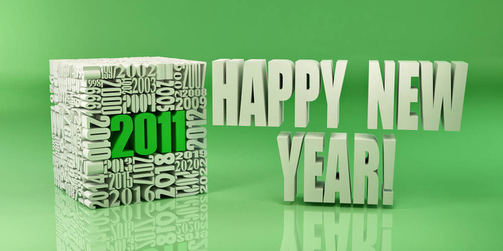 新年2011。由數(shù)組成的立方體
