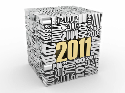 新年2011。由數(shù)組成的立方體