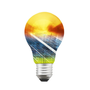 太陽能電池板的燈泡