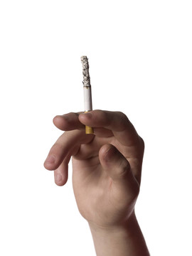 手拿著香煙
