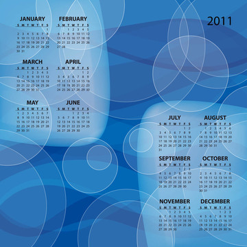 藍色日歷2011