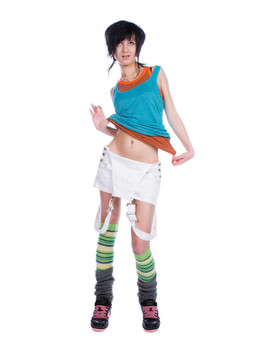 穿著鮮艷衣服的少女