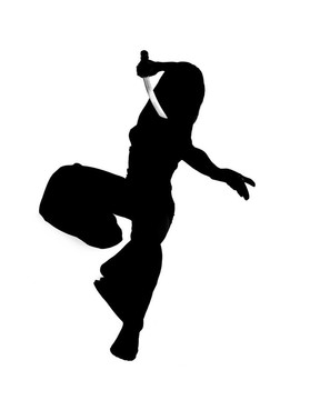 女人用日本刀剪影