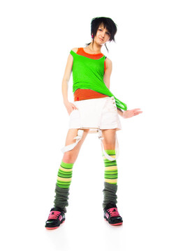 穿著鮮艷衣服的少女