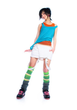 穿著鮮艷衣服的少女