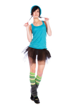 穿著鮮艷衣服的少女