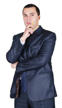 穿西裝的年輕商人