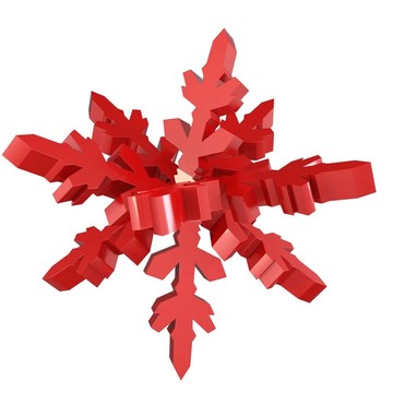 由紅色金屬制成的3D雪花