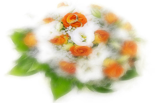 結(jié)婚戒指和花