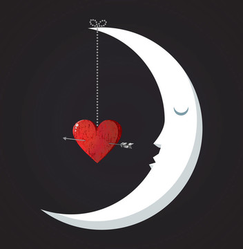 在愛的情人節(jié)背景Moon倒下