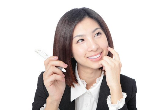 美麗的商業(yè)女性在思考