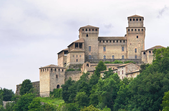 城堡Torrechiara。Emilia Romagna。意大利.