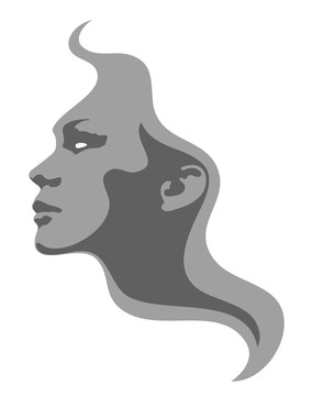 抽象女孩臉。女人的輪廓