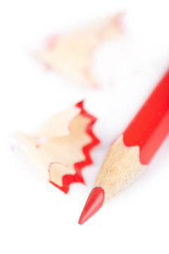 紅色的鉛筆隔離