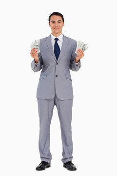 一個(gè)有很多錢(qián)的英俊男人的畫(huà)像