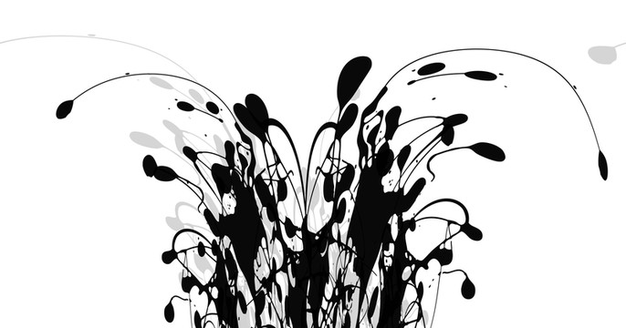 黑白裝飾 花草圖 合層
