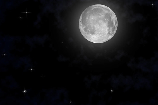 夜空中的月亮