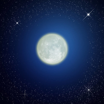 夜空中的月亮