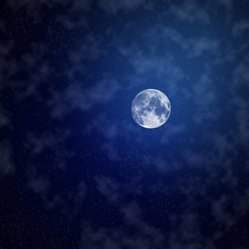 夜空中的月亮