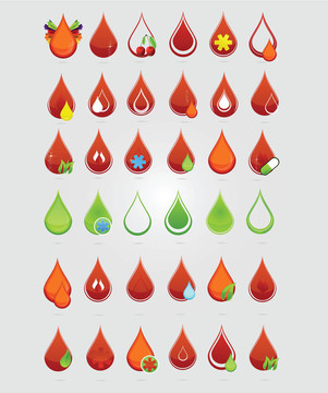 彩色創(chuàng)意血醫(yī)生滴標(biāo)志