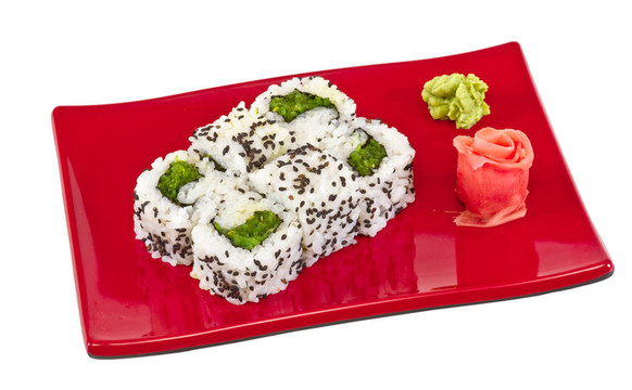 日本的素食卷的海苔