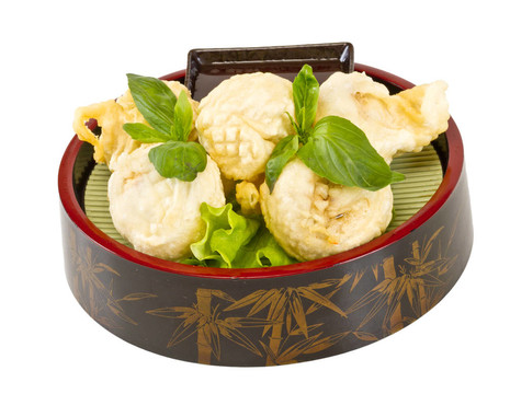 日本料理；炸香菇