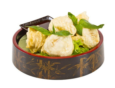 日本料理；炸香菇
