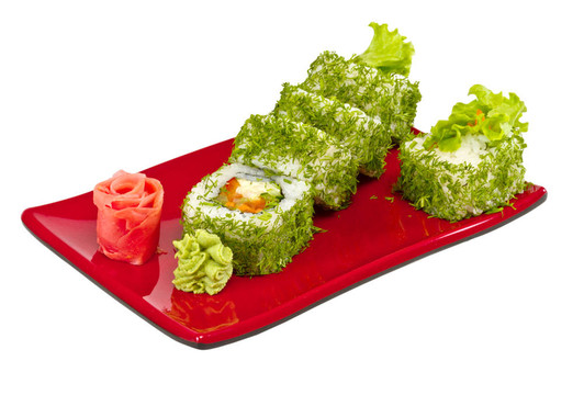 日本的素食卷蒔蘿和蔬菜