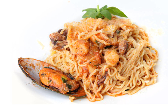 Tagliolini與海鮮堆