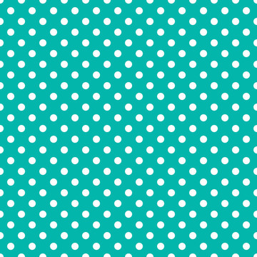 Bright Turquoise白polkadots