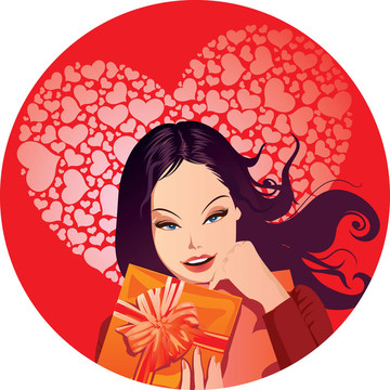 帶禮物的女孩。