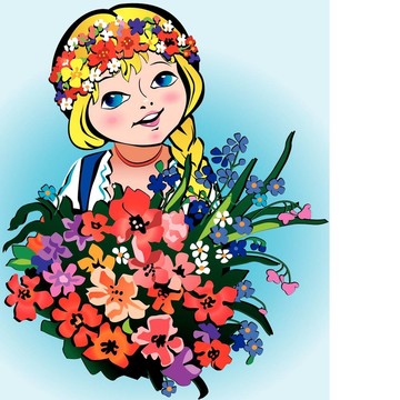 花女孩。