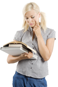 帶書的學校女孩