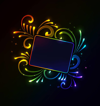 發(fā)光的花的旗幟