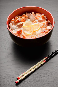 Rice與魚。