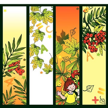 有葉子的旗幟。