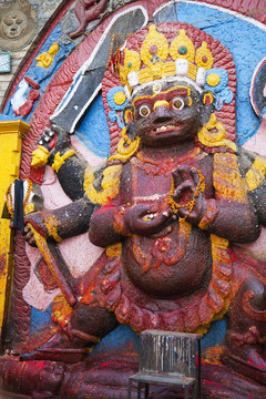 黑（Kala）Bhairav；加德滿都；尼泊爾