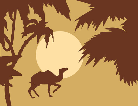 向量的熱帶風(fēng)景與Palm的前景